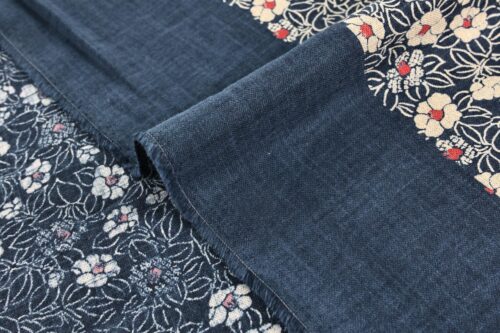 Japanese Tenassen fabric with Tsubaki flowers