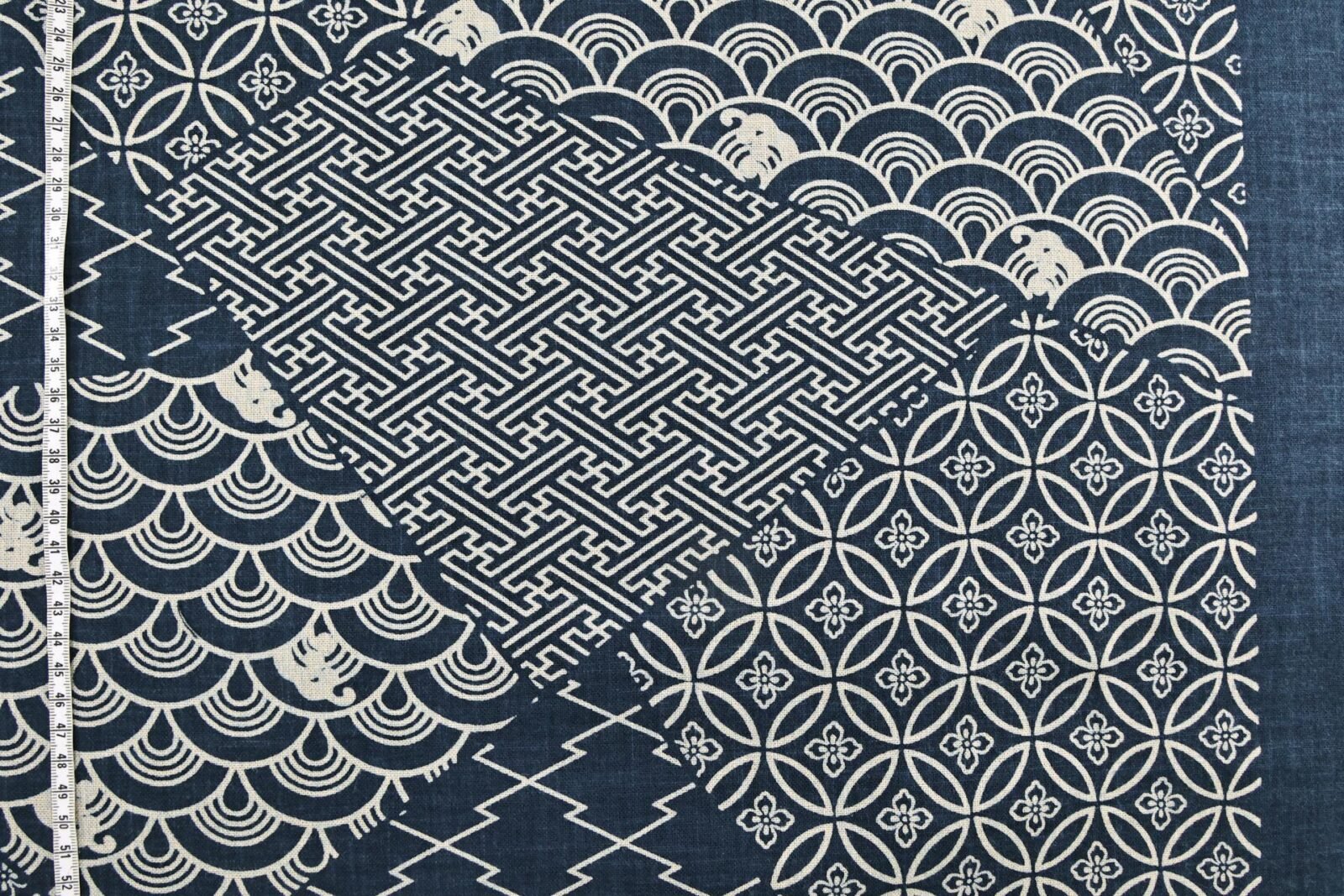 Japanese Tenassen fabric with traditional multi-patterns