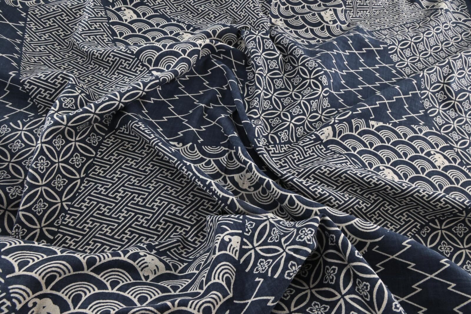 Japanese Tenassen fabric with traditional multi-patterns