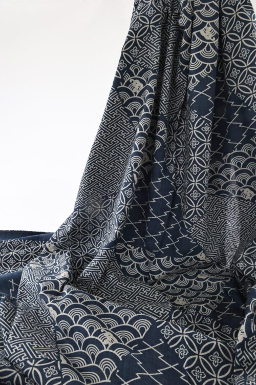 Japanese Tenassen fabric with traditional multi-patterns