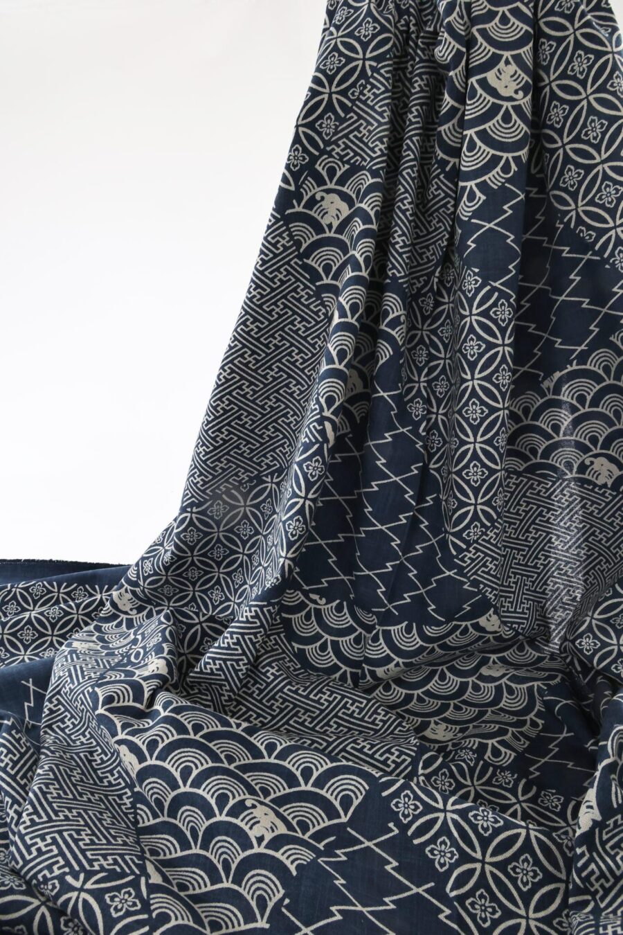 Japanese Tenassen fabric with traditional multi-patterns