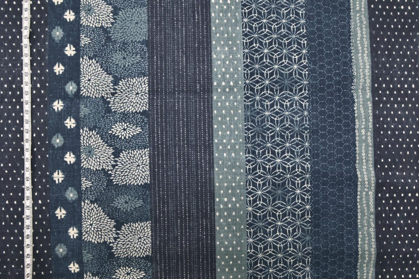 Japanese fabric blue bands traditional patterns