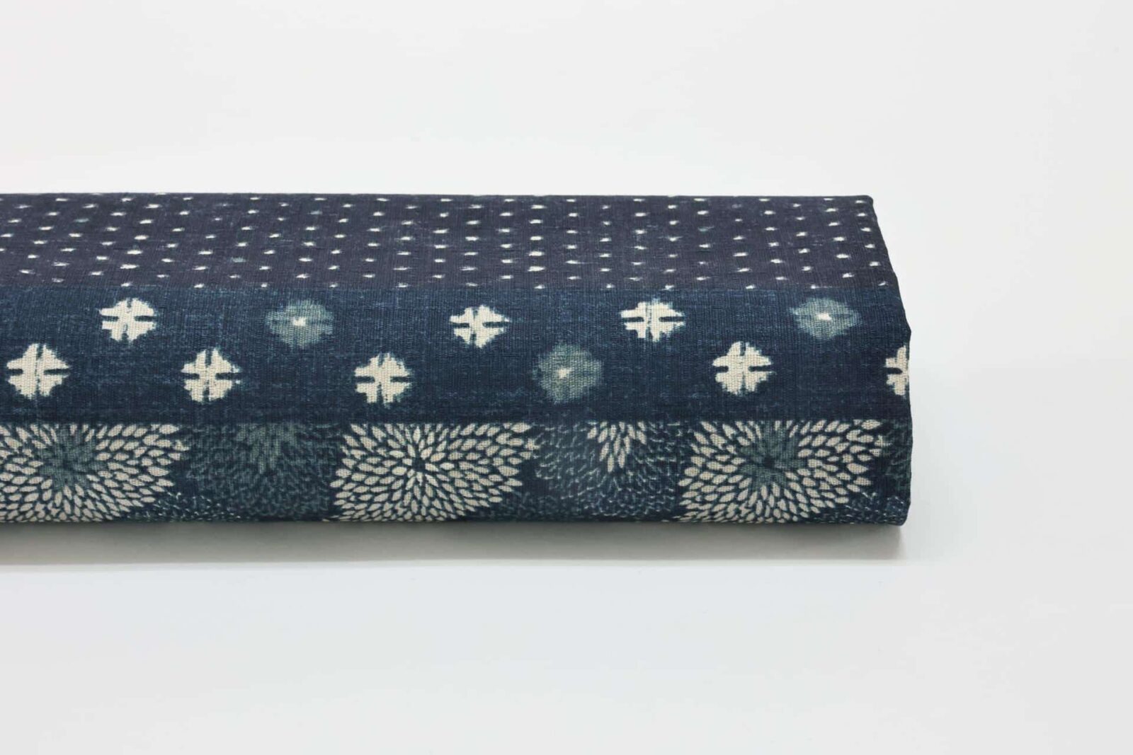 Japanese fabric blue bands traditional patterns