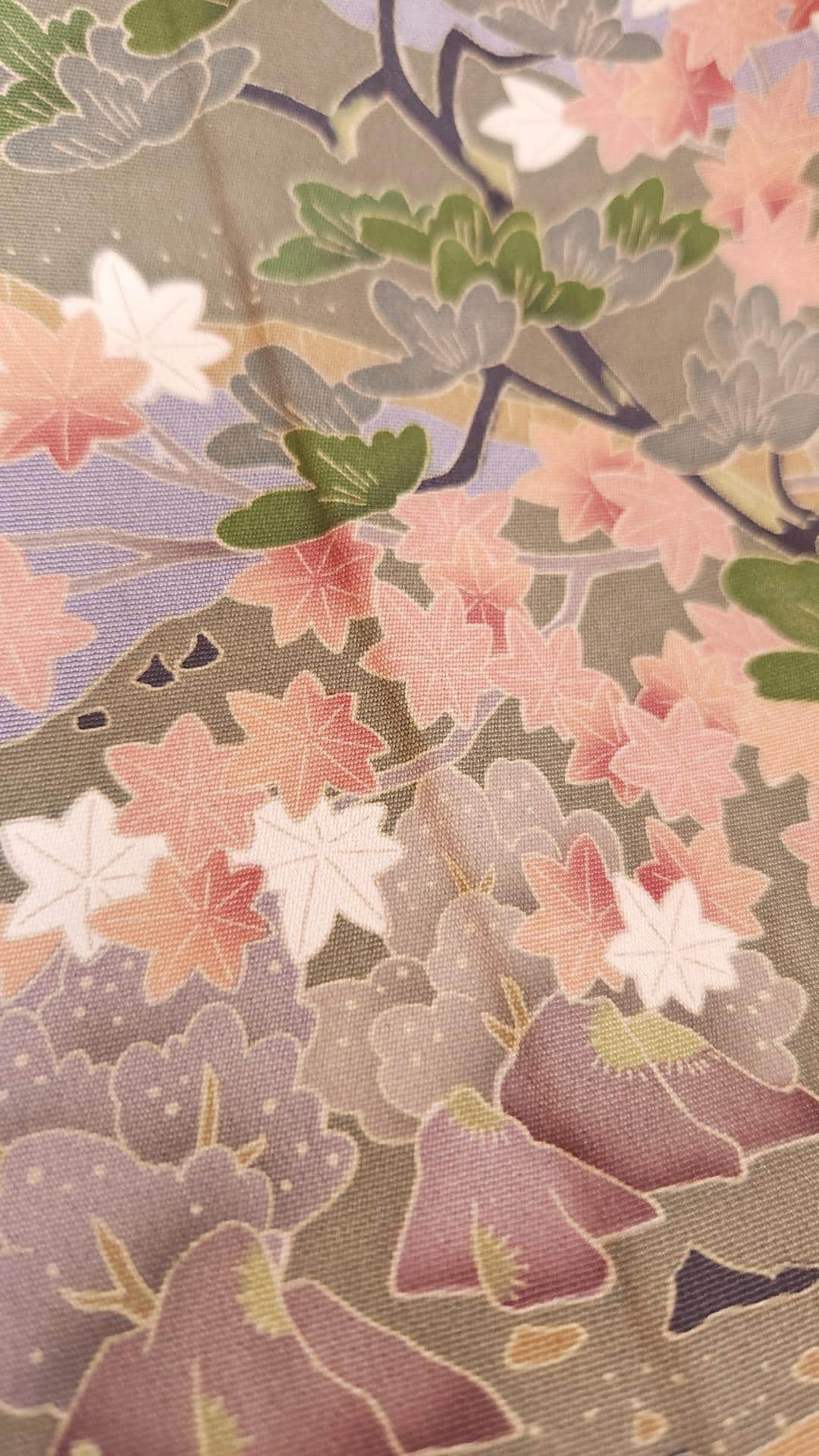 Lavender gray Tomesode with Japanese Yuzen landscape