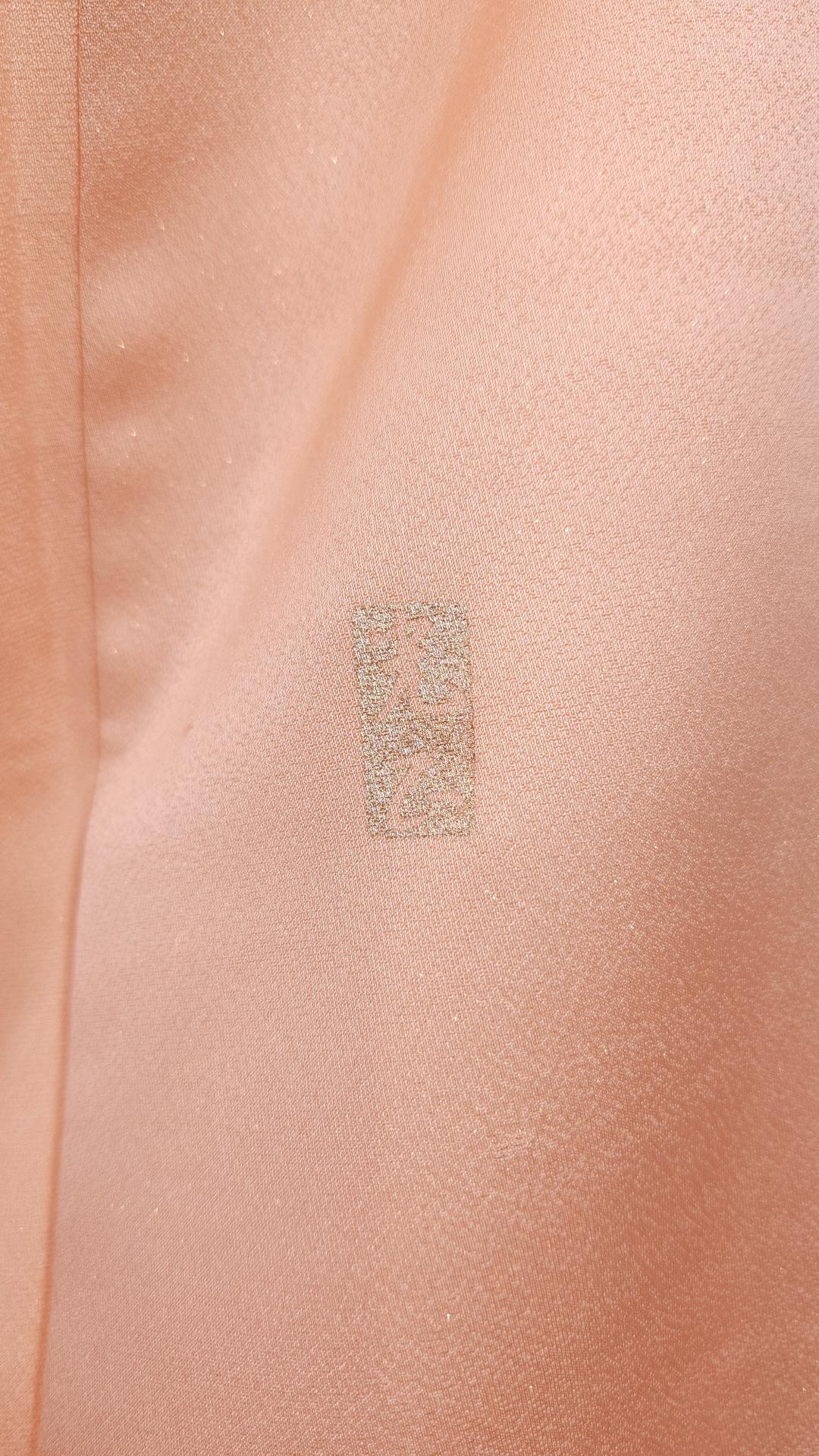 Peach pink Houmongi with golden floral motifs