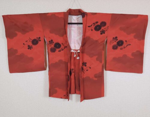 Red Haori with black flowers