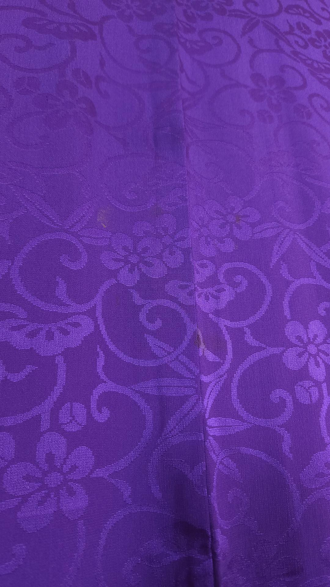 Vintage purple Iro Tomesode with hand-painted flowers