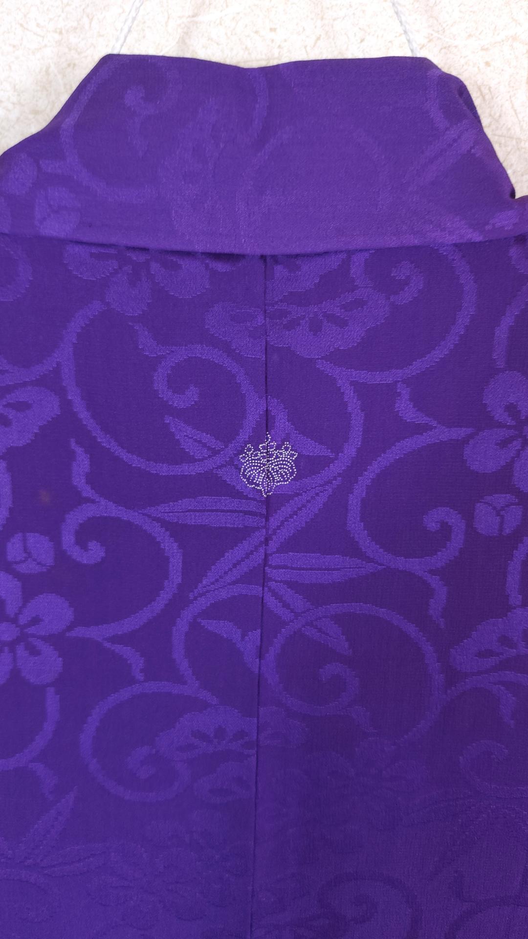 Vintage purple Iro Tomesode with hand-painted flowers