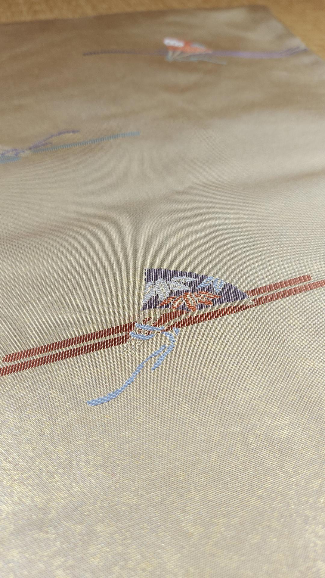 Golden Nagoya Obi with small fans