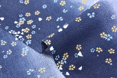Japanese cotton chirimen fabric Sakura on blue gradient