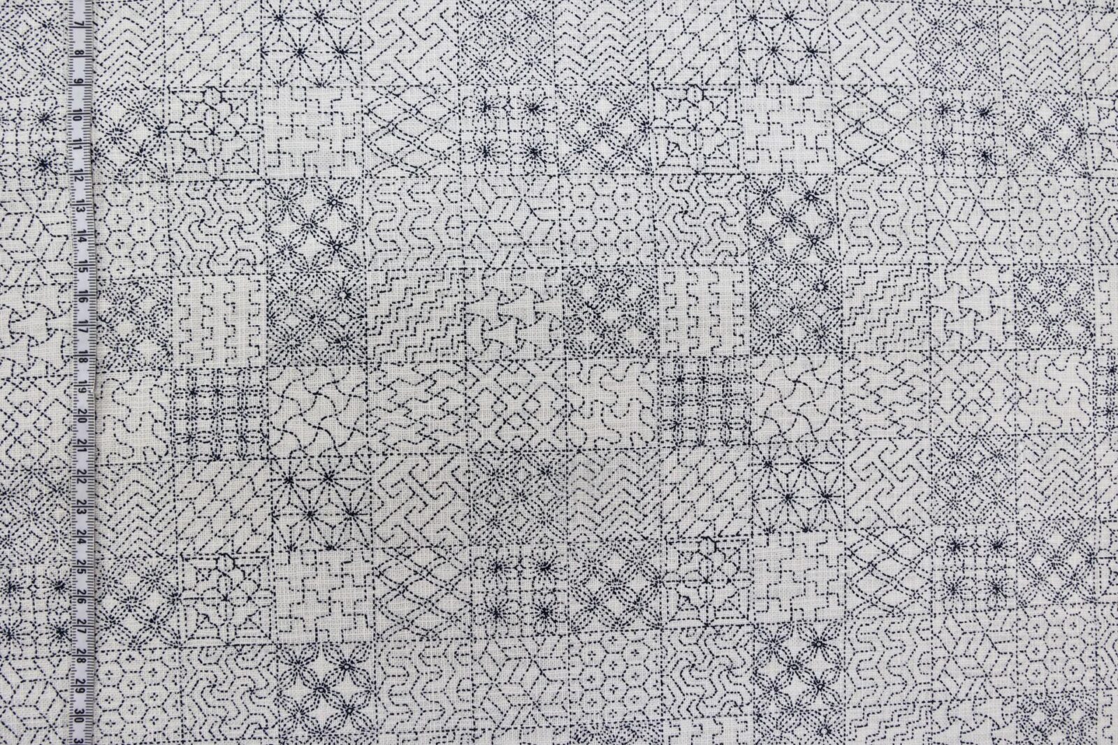 Japanese fabric Sashiko patterns white background