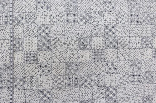 Japanese fabric Sashiko patterns white background
