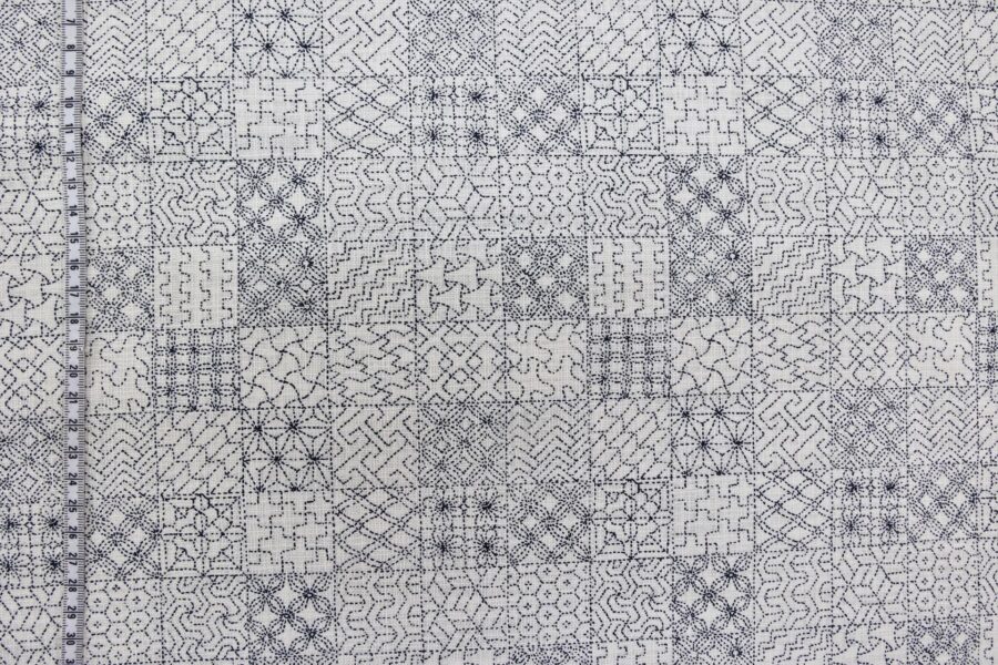Japanese fabric Sashiko patterns white background