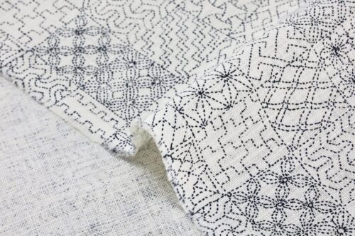 Japanese fabric Sashiko patterns white background