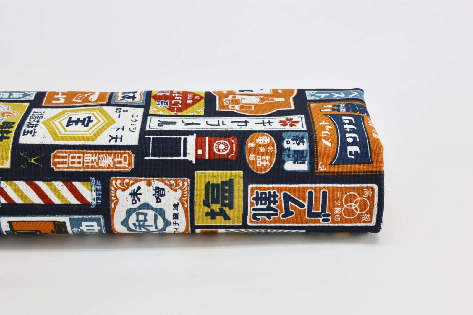 Japanese fabric colorful vintage advertising blue background