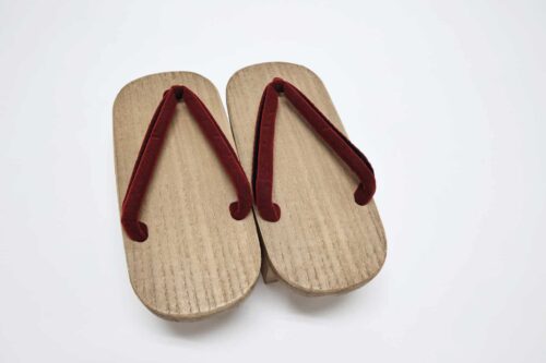 Japanese wooden Geta with red straps