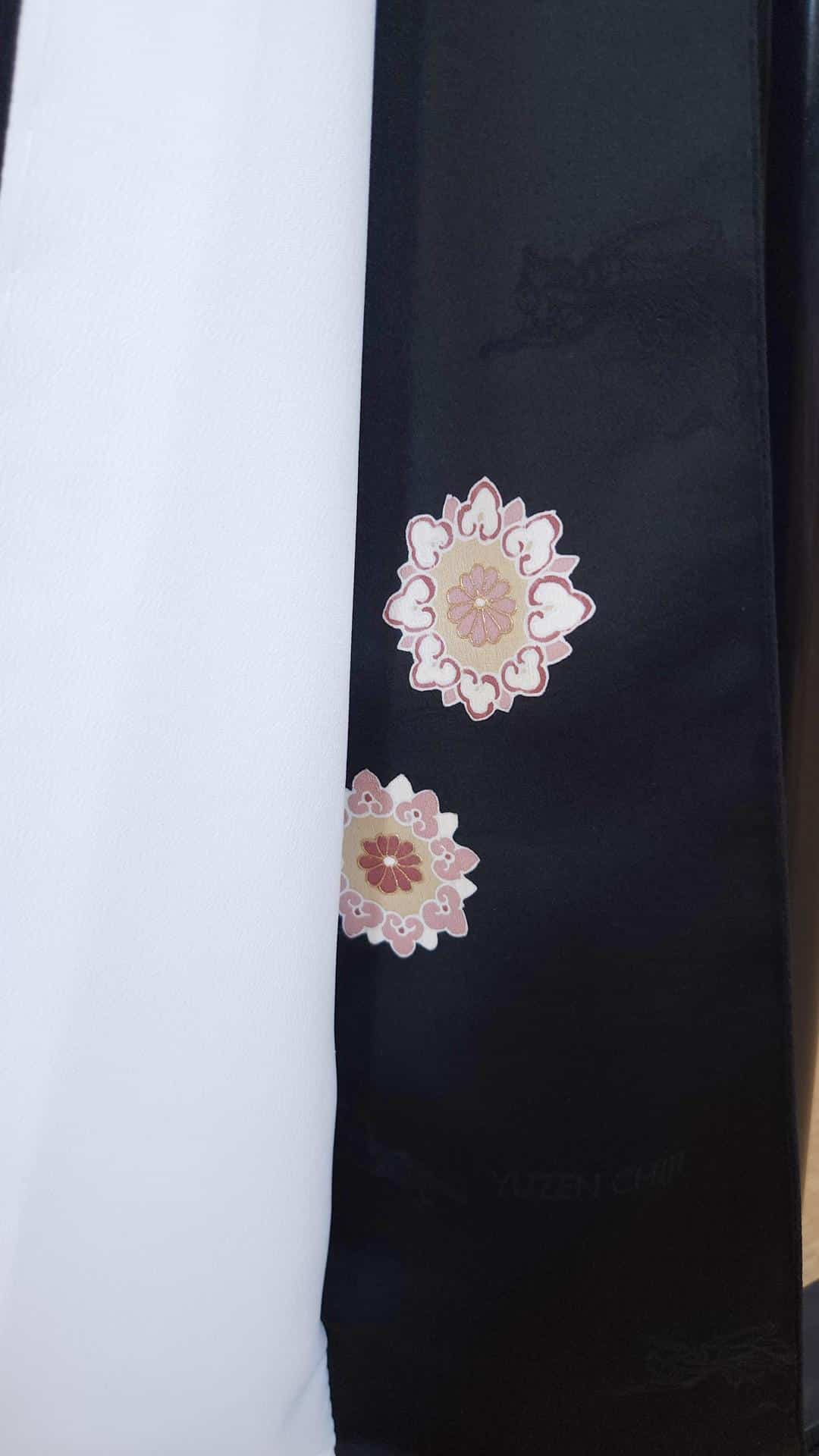 Kuro Tomesode with Tennyo Yuzen motif