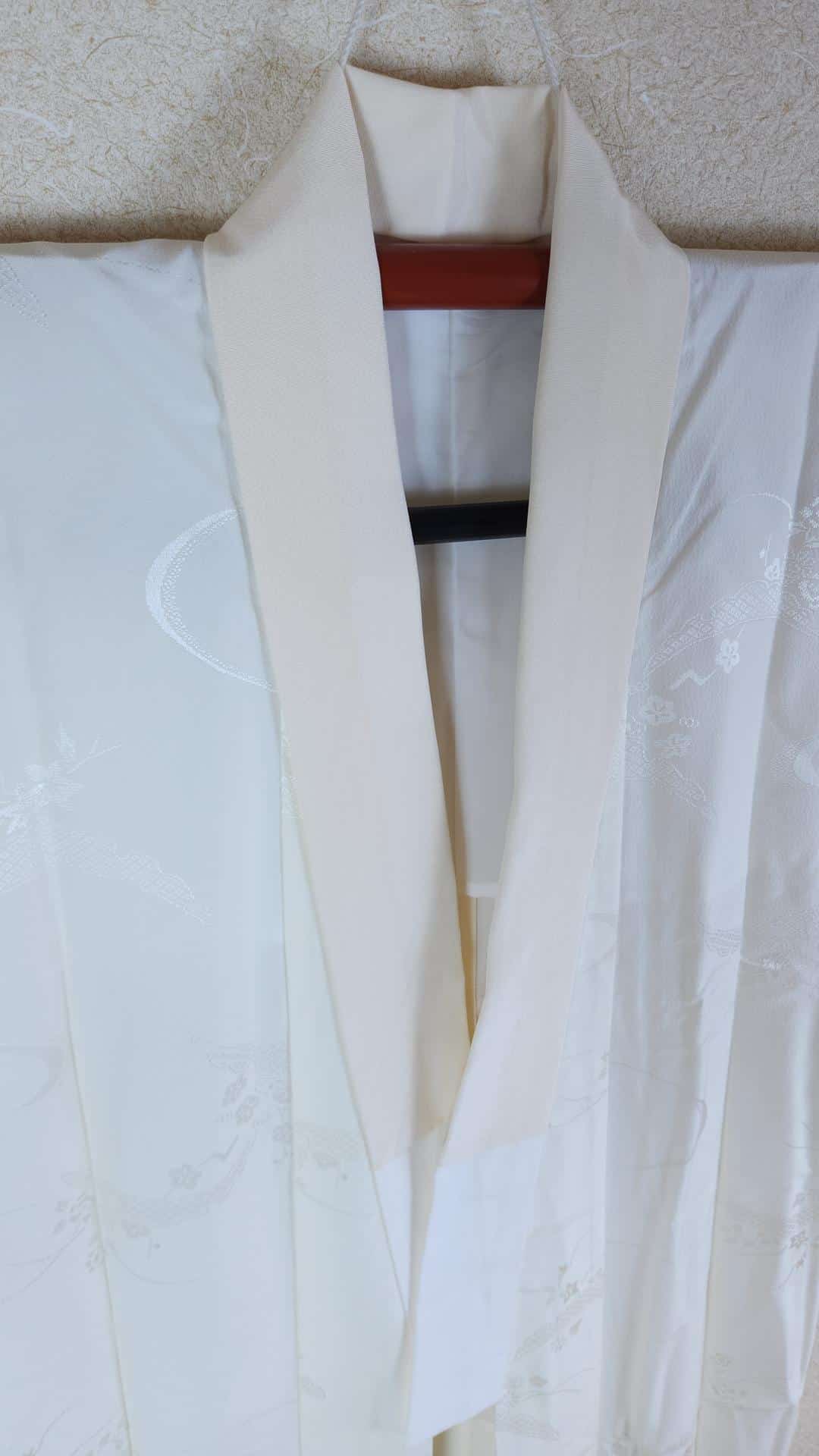 Off-white Nagajuban with Momiji and Ume motifs