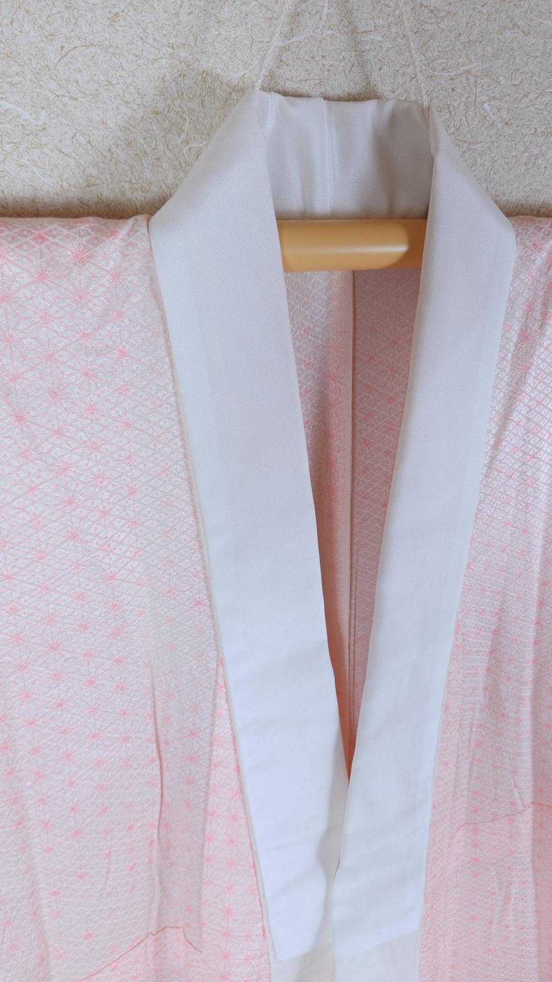 Pink Nagajuban with Asanoha pattern
