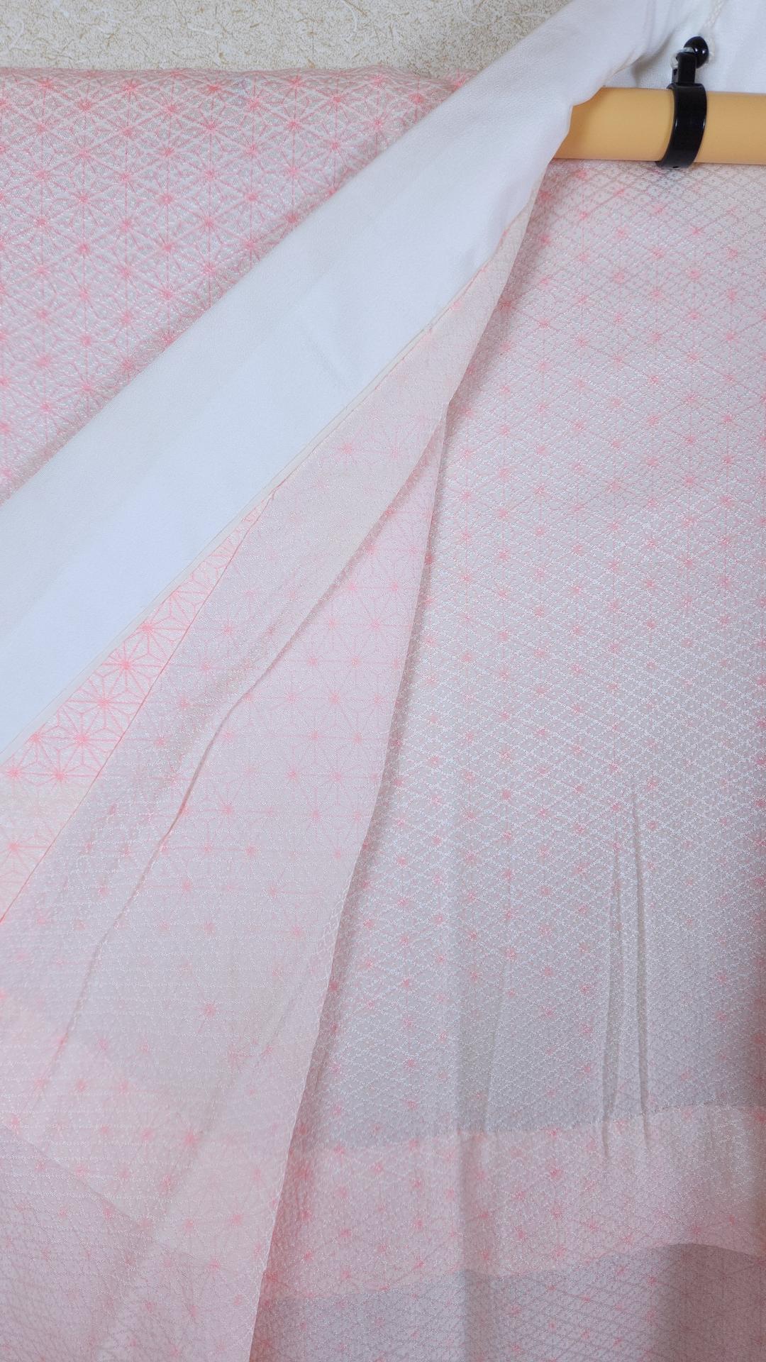 Pink Nagajuban with Asanoha pattern
