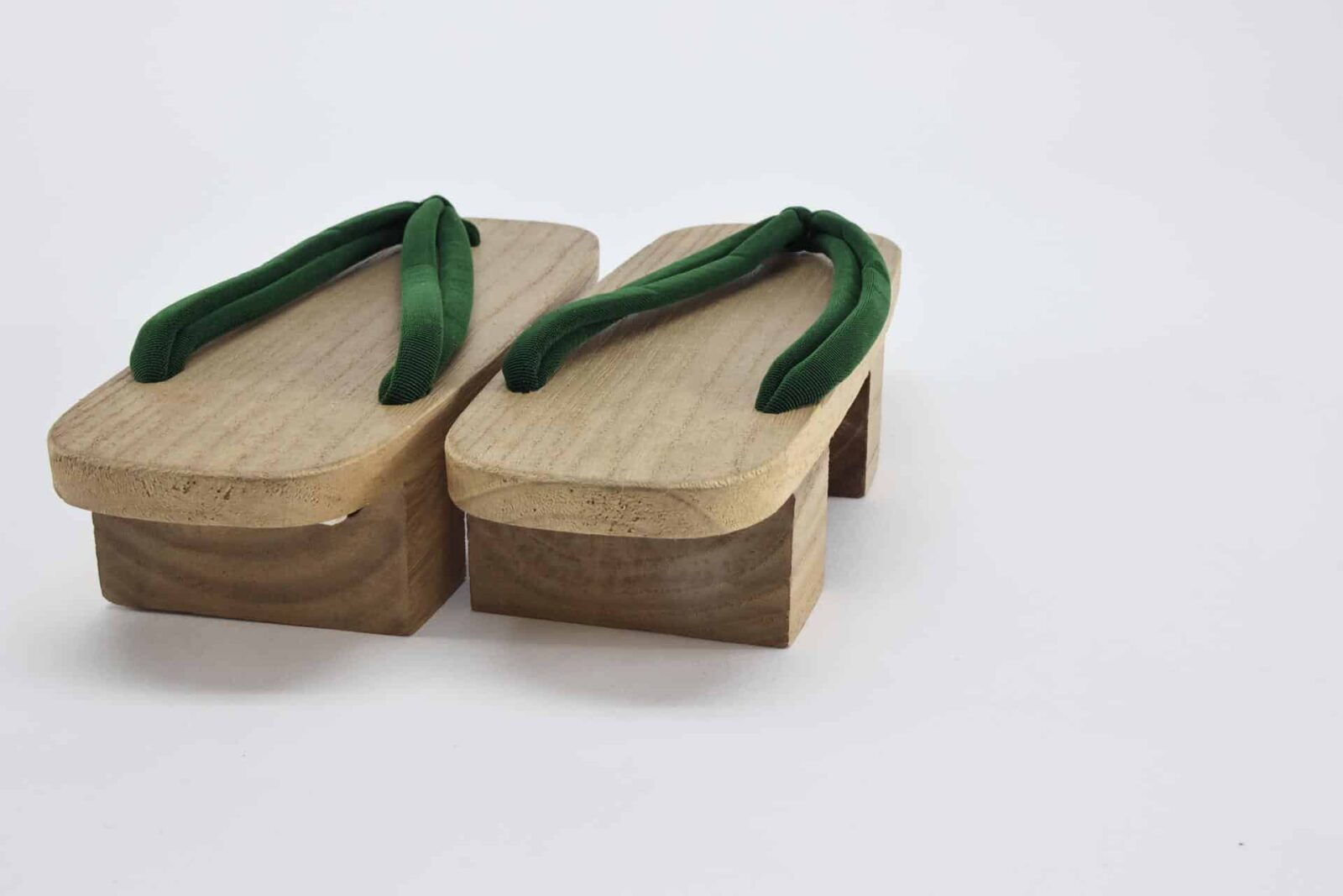 apanese wooden Geta with green straps