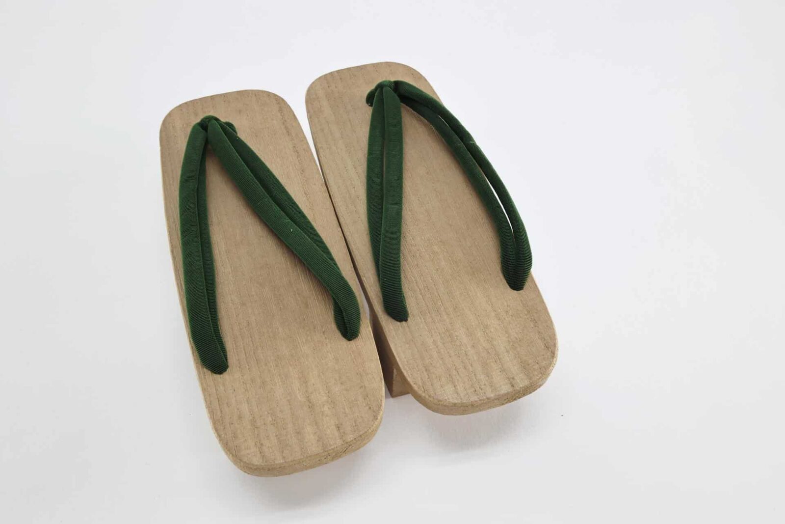 apanese wooden Geta with green straps