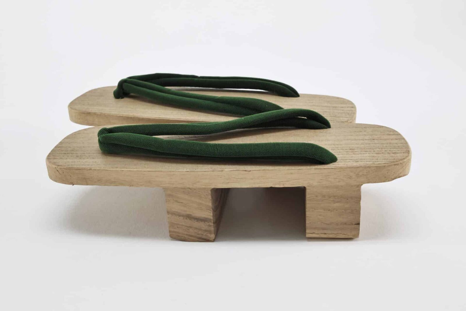 apanese wooden Geta with green straps