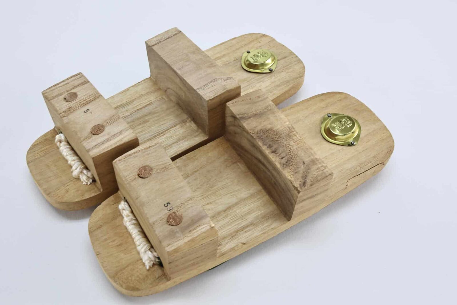 apanese wooden Geta with green straps