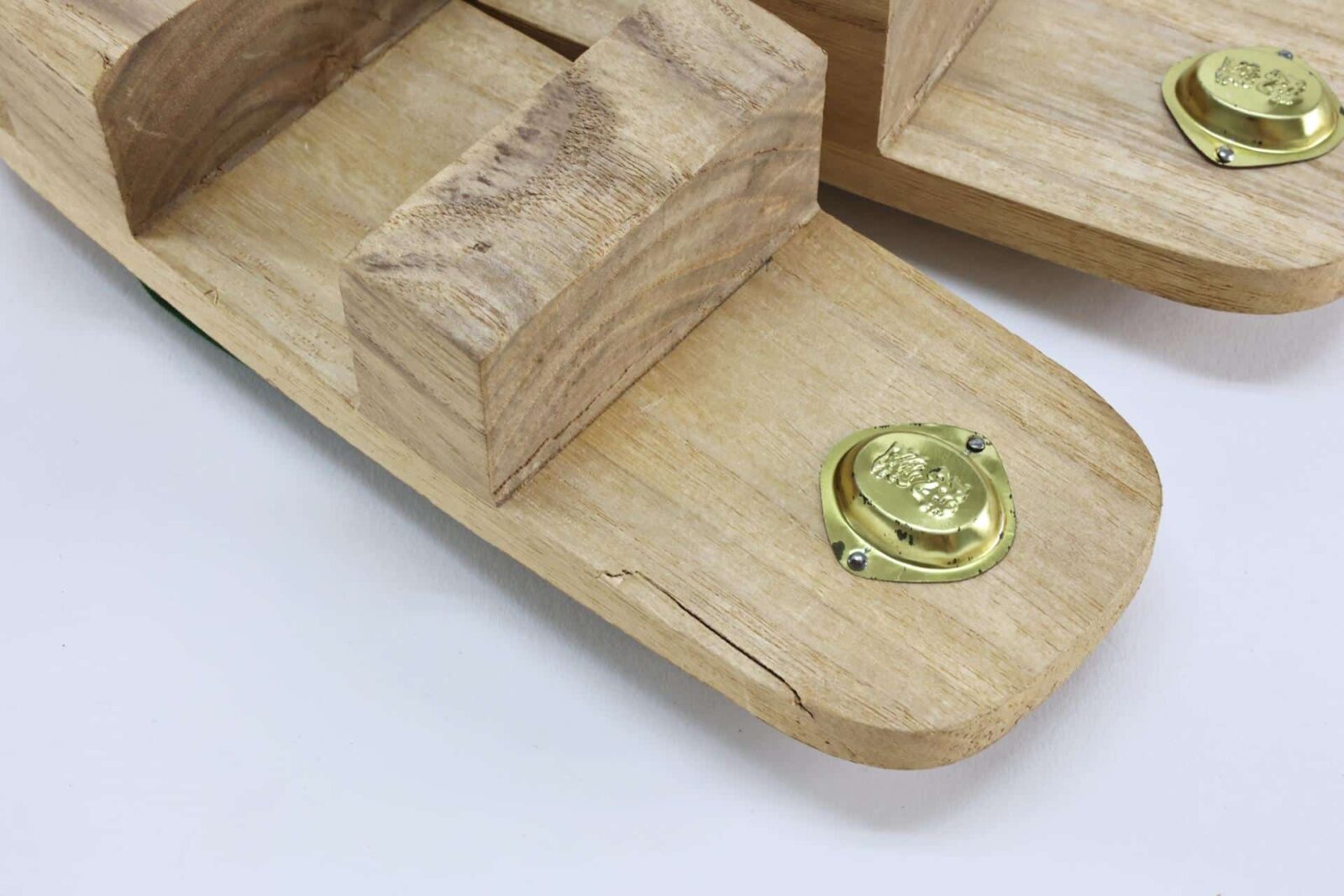 apanese wooden Geta with green straps