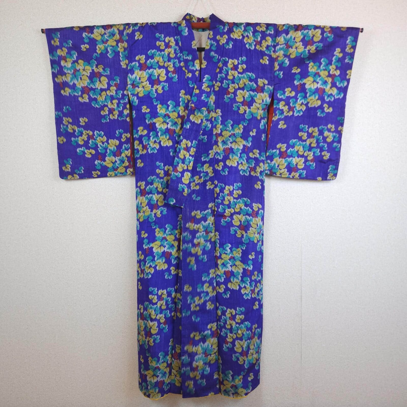 Antique blue royal Tsumugi Komon Kimono
