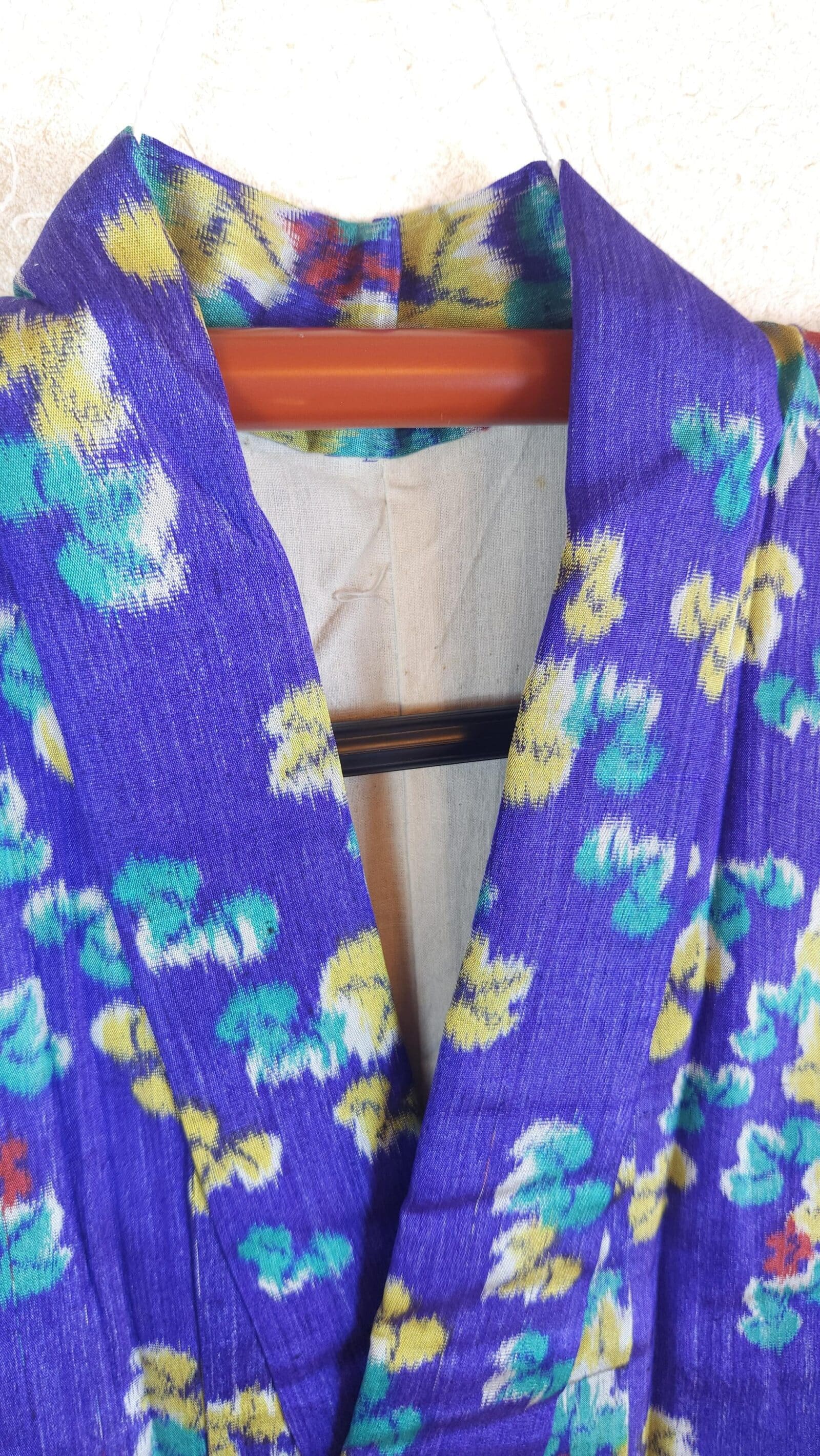 Antique blue royal Tsumugi Komon Kimono