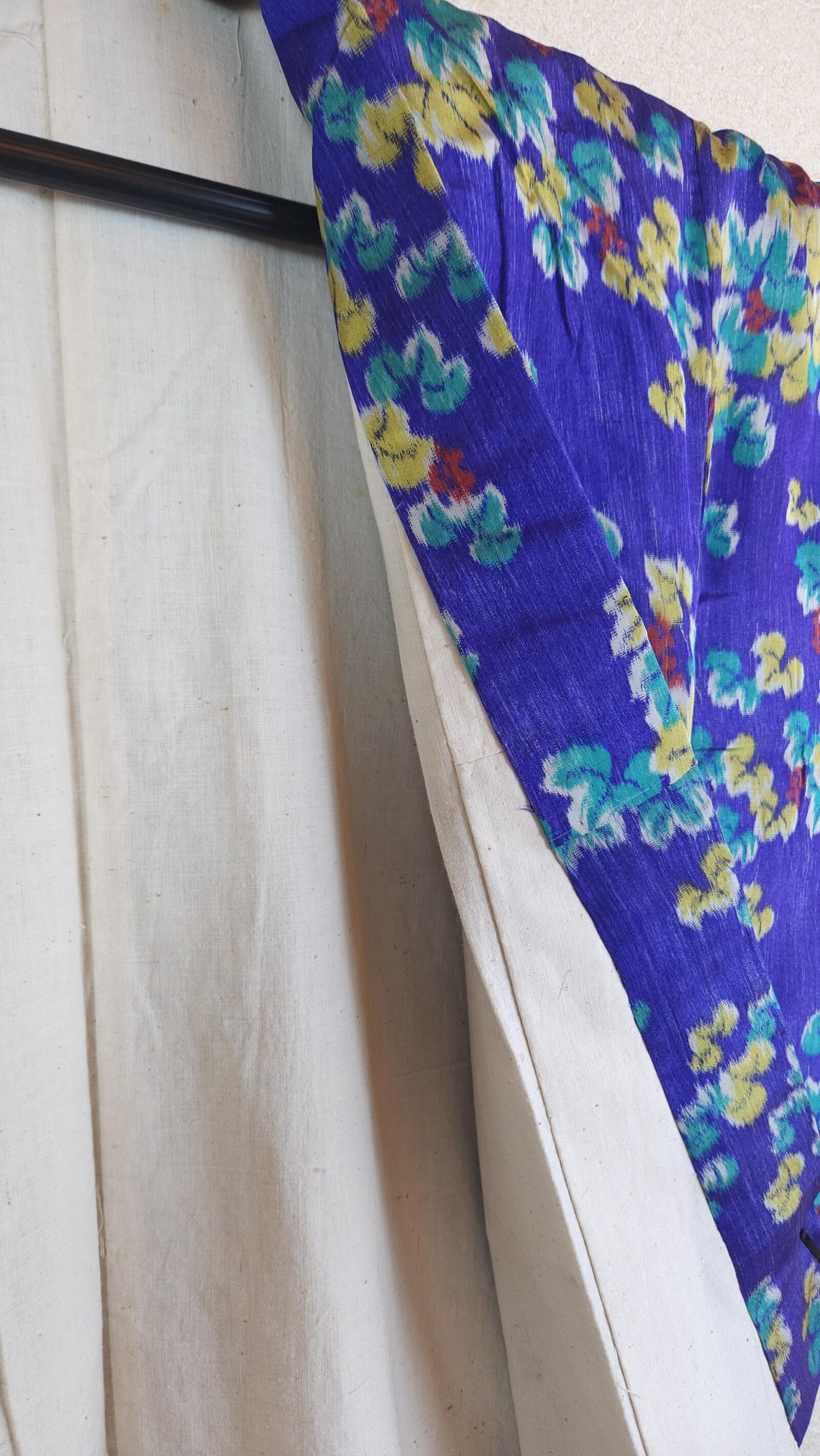 Antique blue royal Tsumugi Komon Kimono