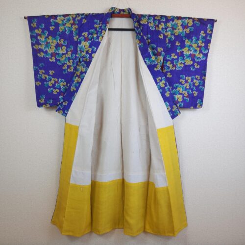Antique blue royal Tsumugi Komon Kimono