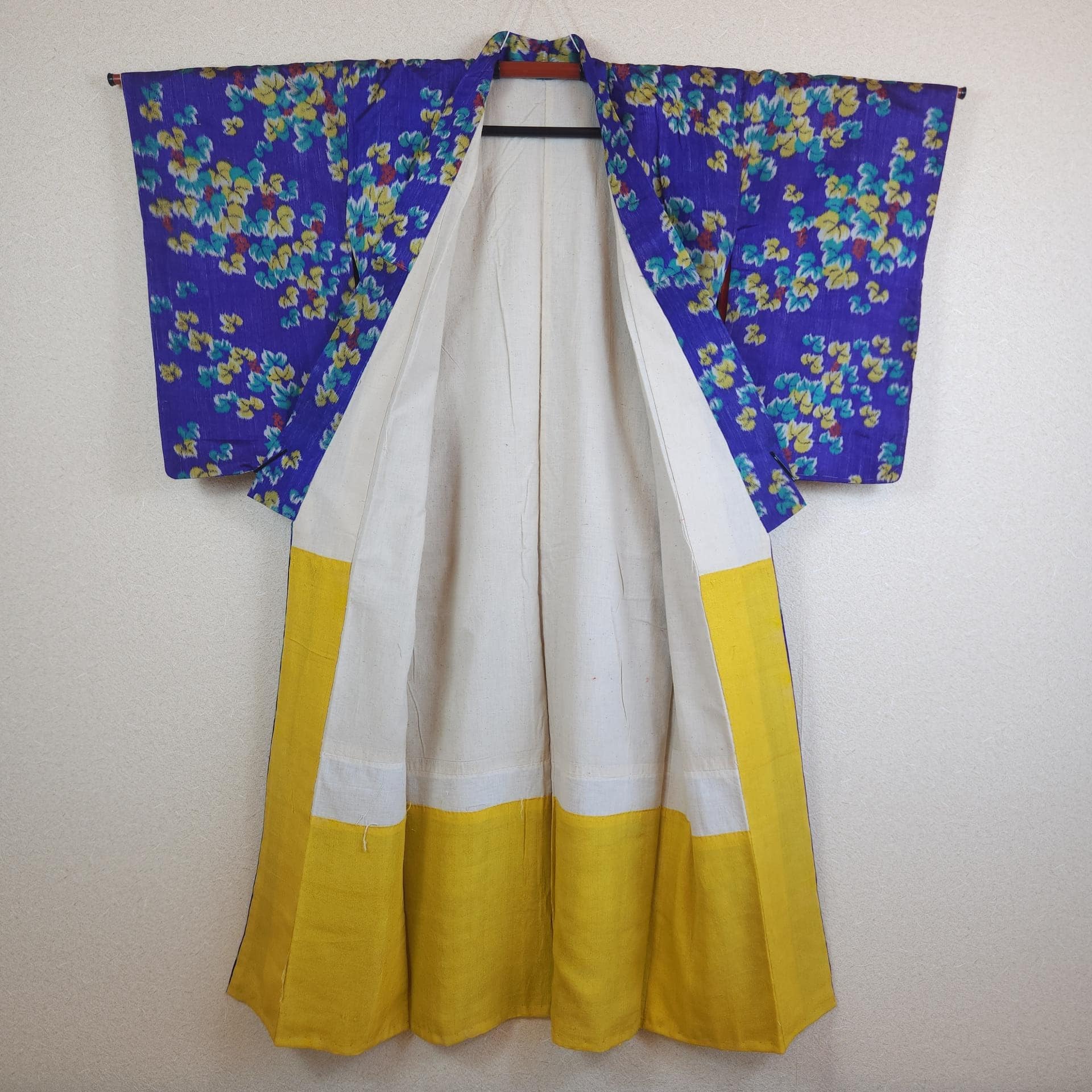 Antique blue royal Tsumugi Komon Kimono