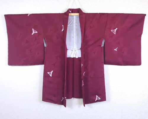Bordeaux Haori with Shibori flowers
