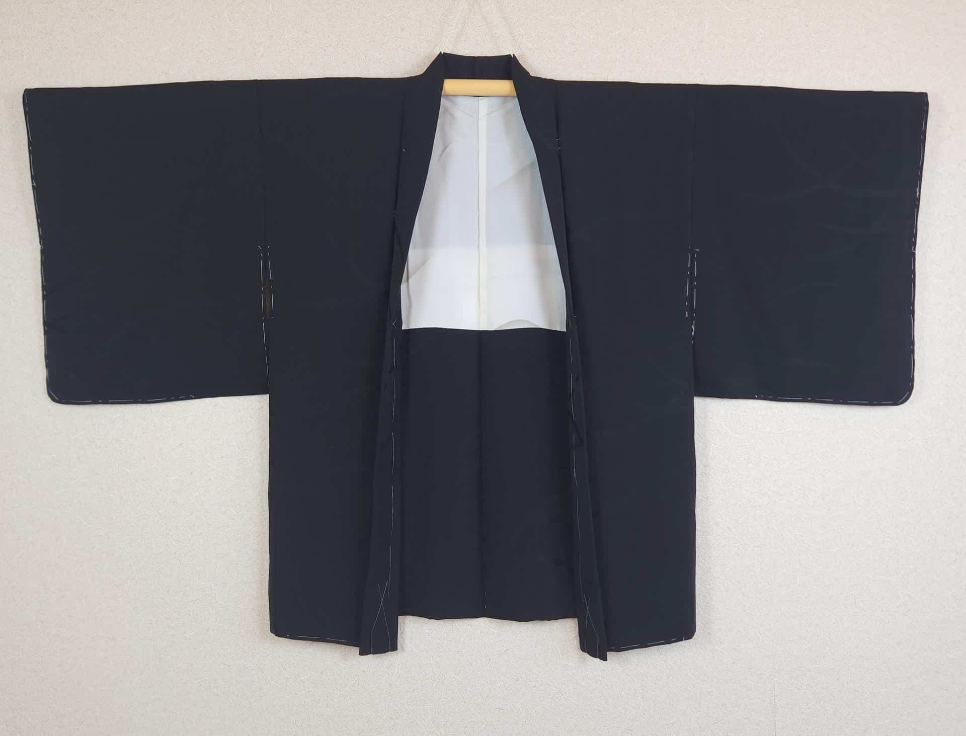 Elegant black brocade Haori