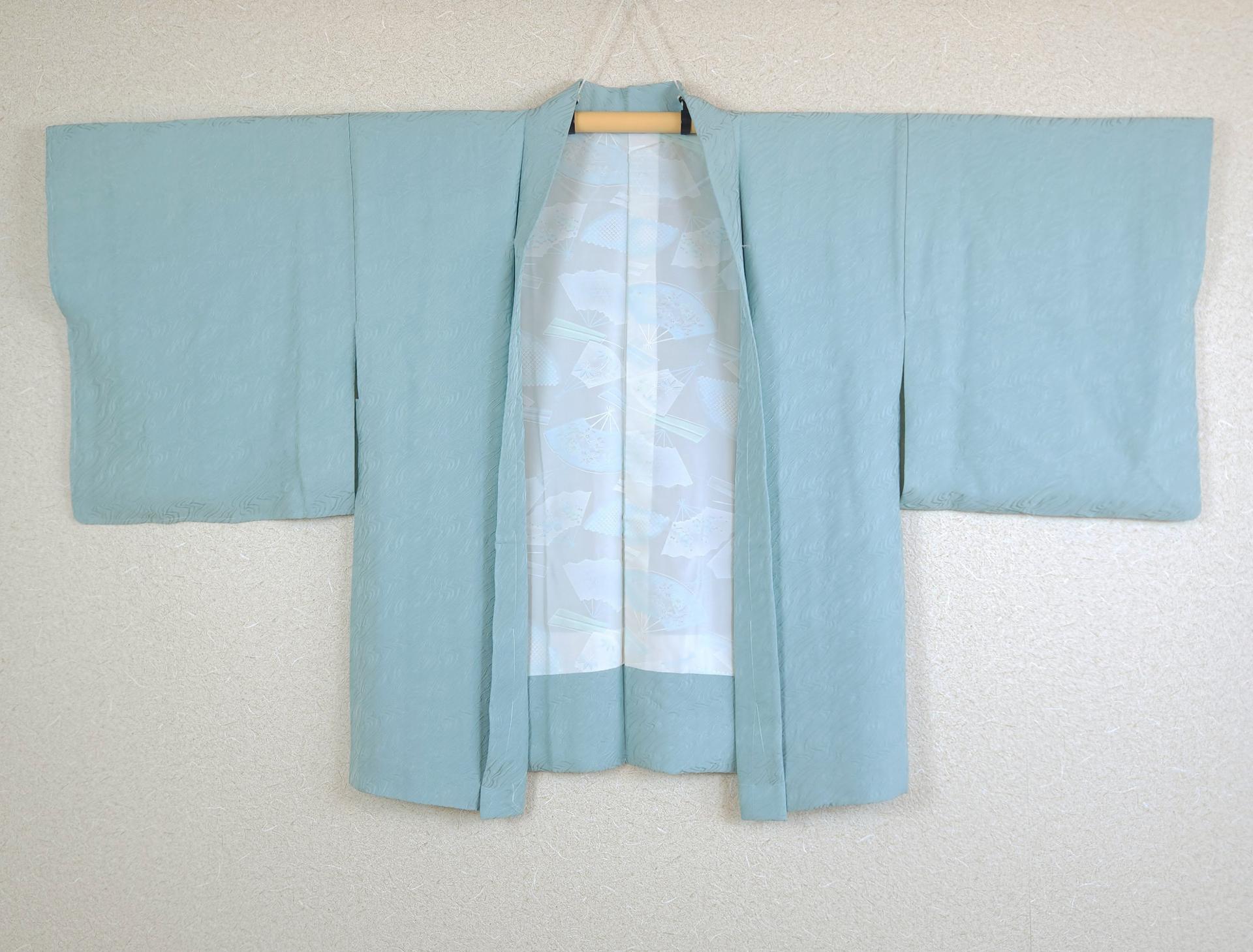 Light blue jacquard elegant Haori