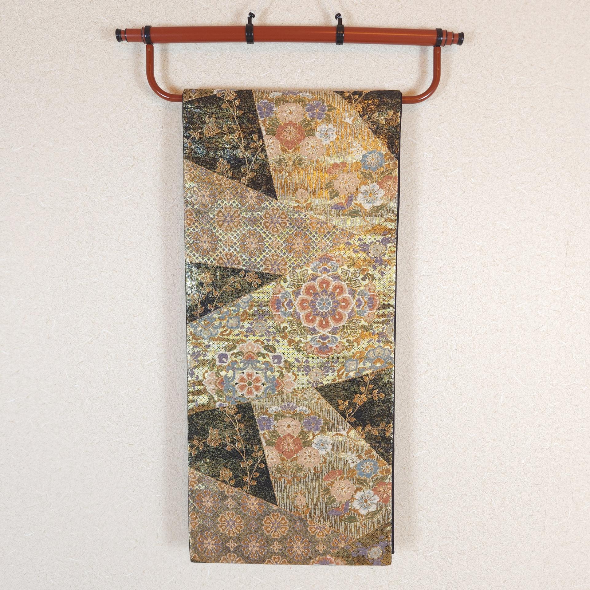 Fukuro Obi floral brocart doré