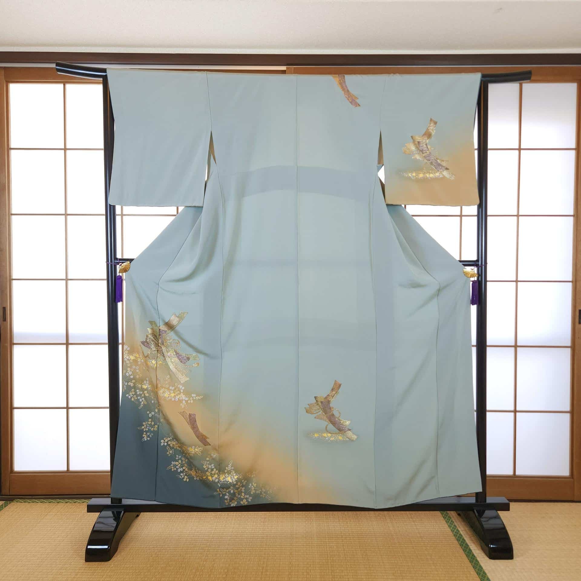 Houmongi vert menthe bandes dorées