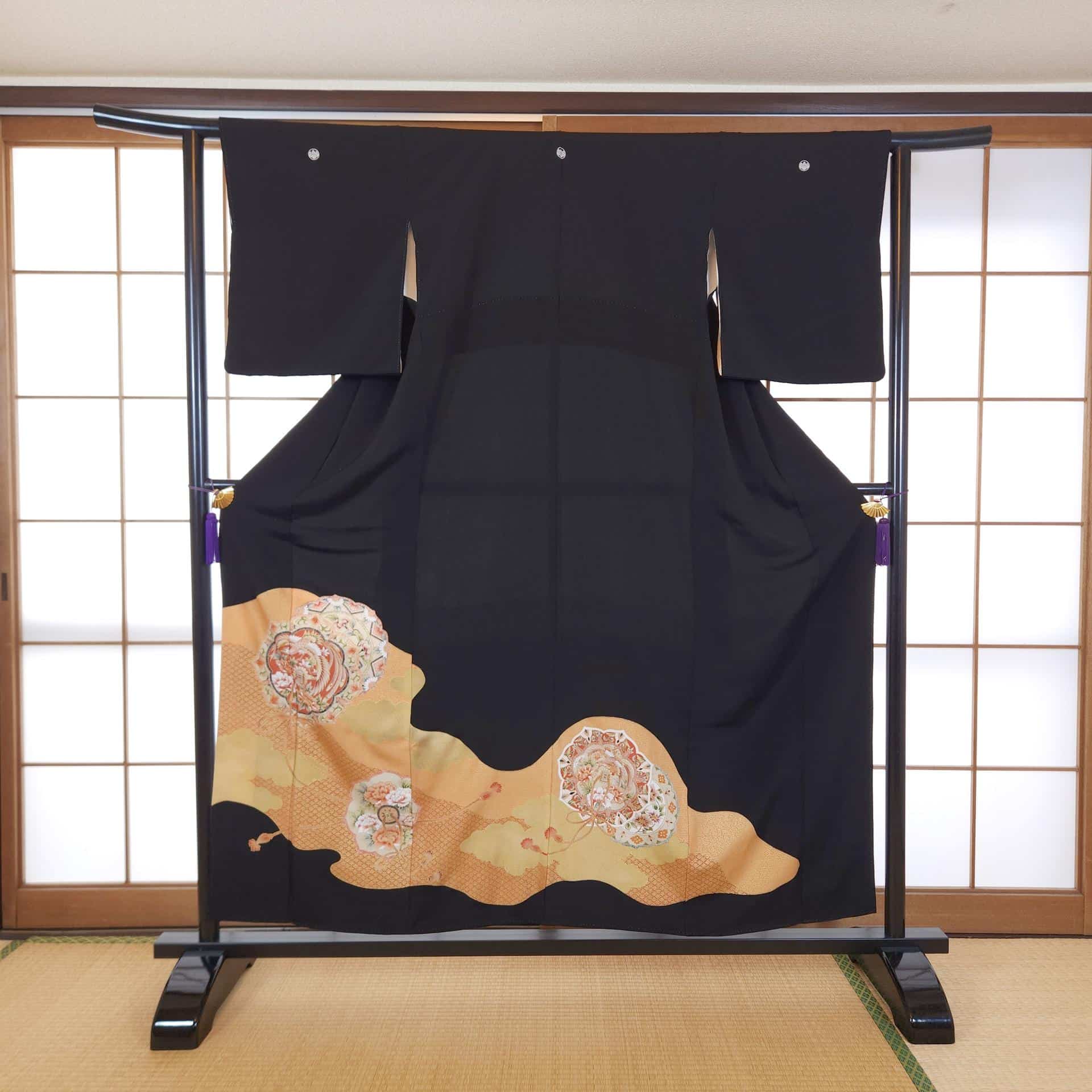 Black Kuro Tomesode with phoenix