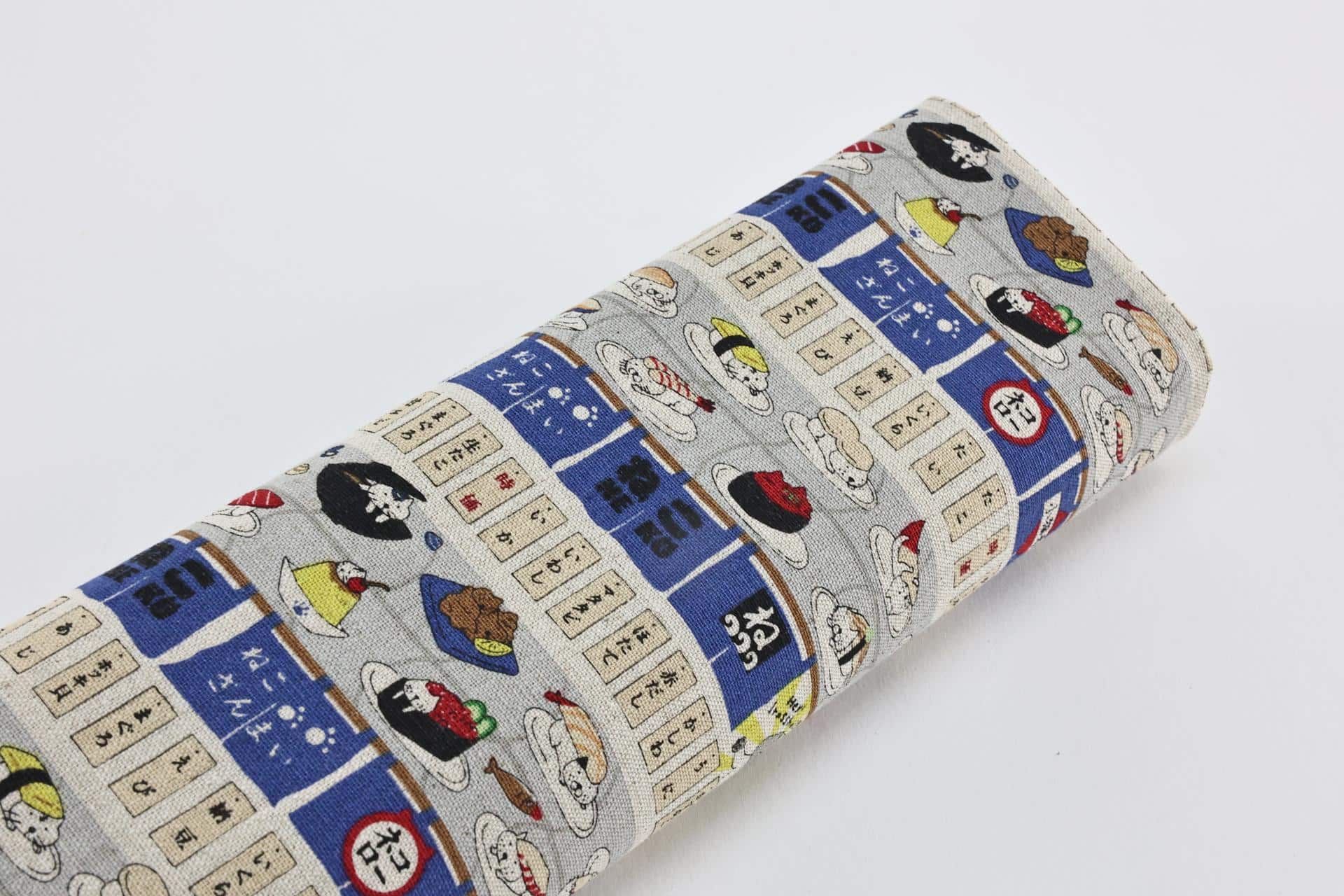 Tissu Japonais chats sushi de Kobayashi