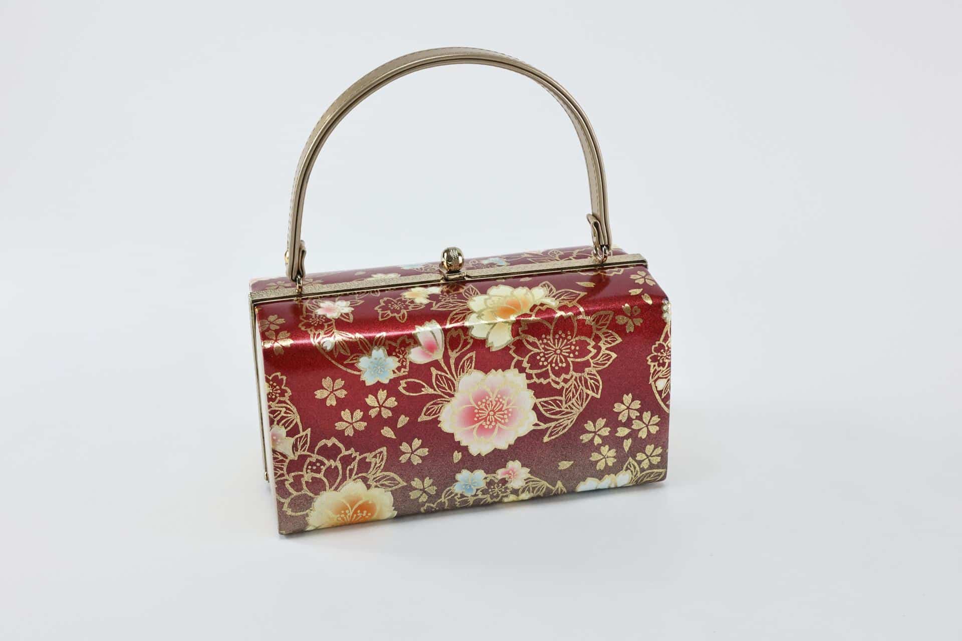 Red golden Sakura Kimono bag