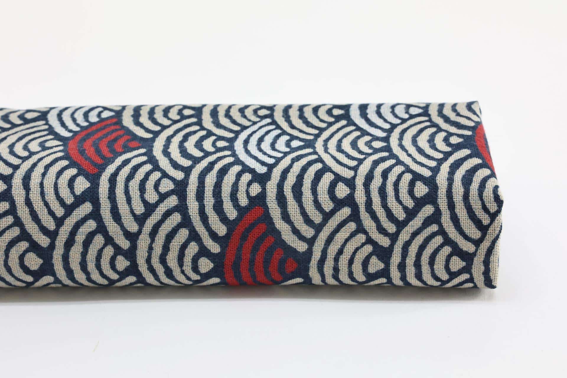 Tissu Japonais Seigaiha imprimé a la main Tenassen