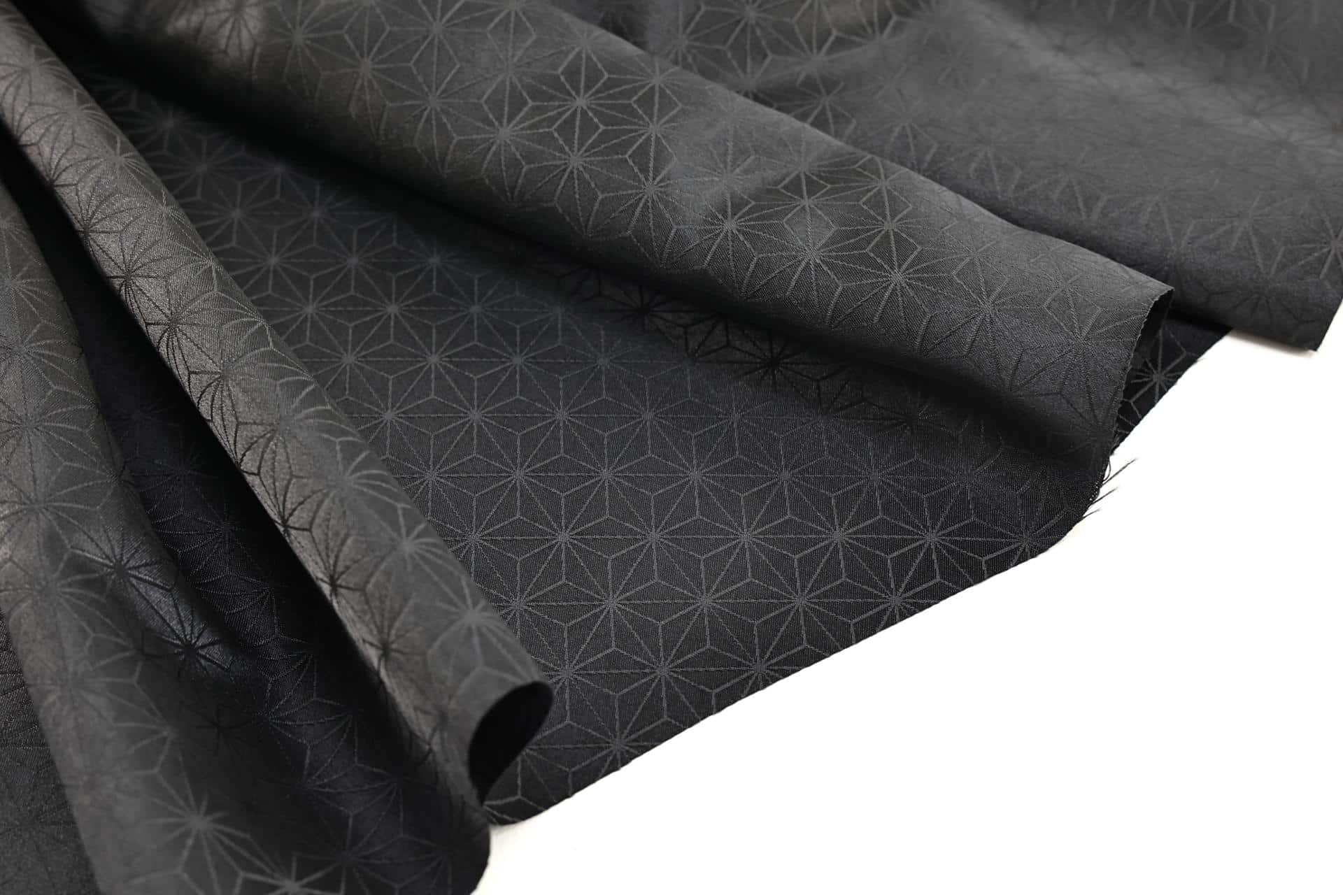 Jacquard Japonais motif Asanoha noir