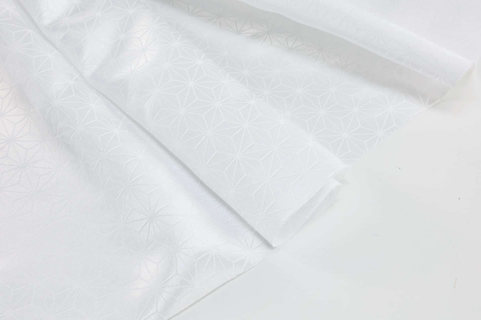 Jacquard Japonais motif Asanoha blanc