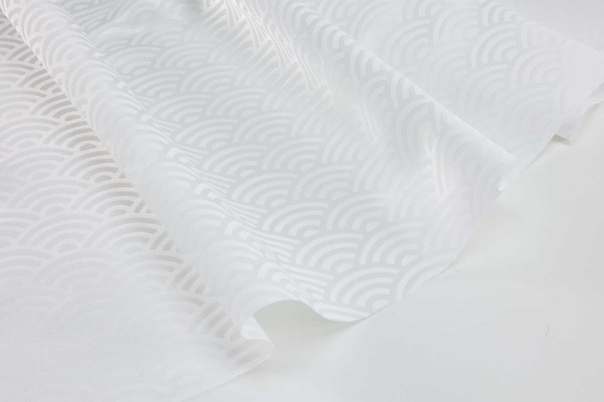 Jacquard Japonais motif Seigaiha blanc