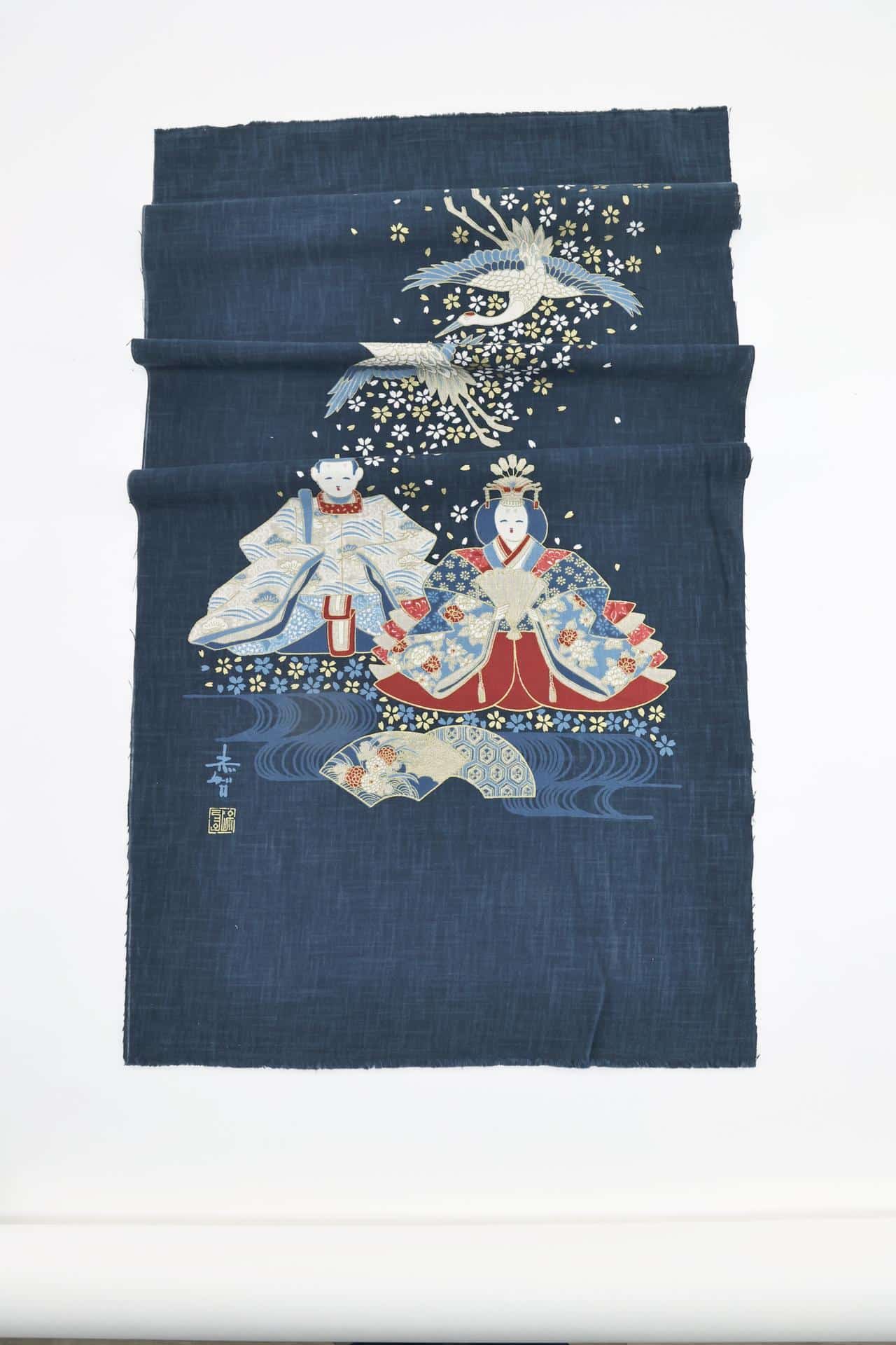 Panneau Japonais Tenassen cérémonie grues et sakura