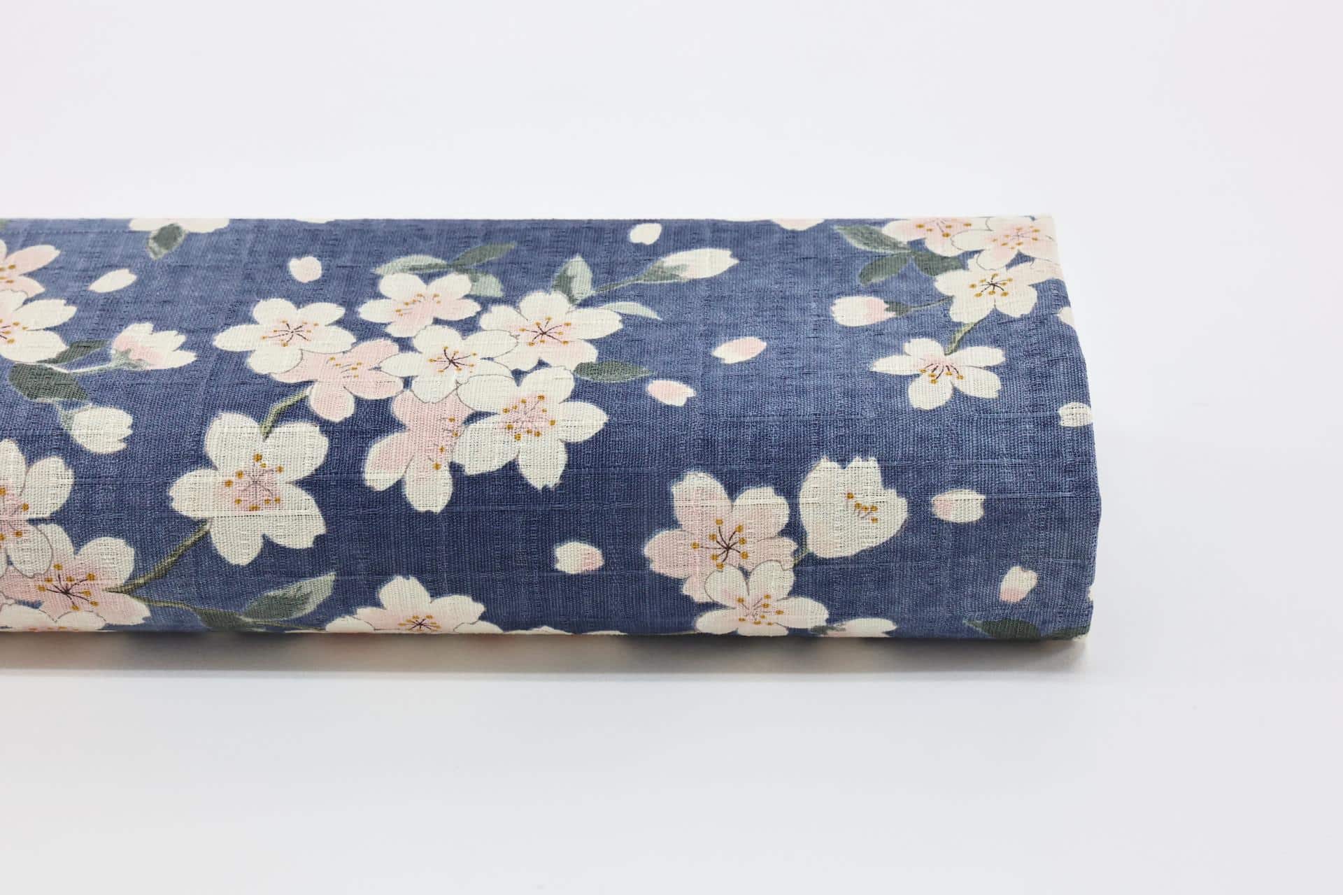 Japanese dobby Sakura fabric with navy blue gradient