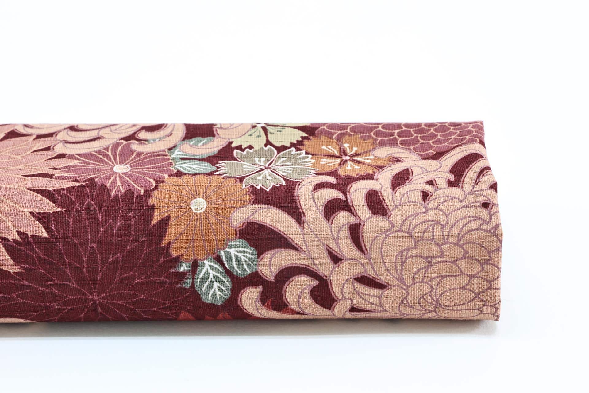 Japanese dobby chrysanthemum fabric burgundy