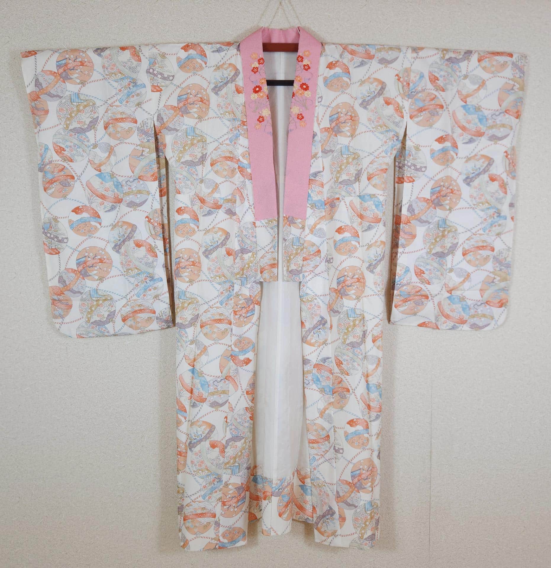 Nagajuban with colorful Japanese bell motifs